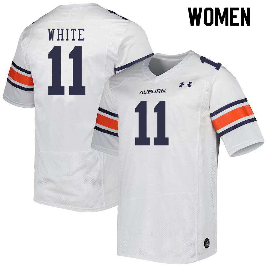 Women #11 Walker White Auburn Tigers College Football Jerseys Stitched-White